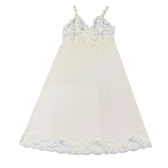 Shadowline Ivory White Full Slip With Lace Size 34Tall - Picture 2 of 8